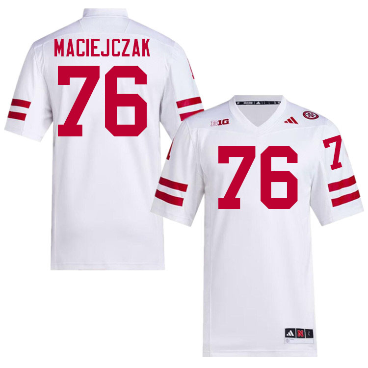 Men #76 Jason Maciejczak Nebraska Cornhuskers College Football Jerseys Stitched Sale-White